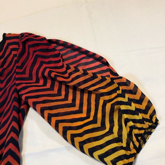 Sweet Storm Women’s Half Sleeve Pullover Elastic Waist Chevron Silk Dress S - Picture 5 of 10